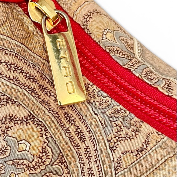 ETRO Profumi Tan Red & Gray Paisley Shoulder Bag - Picture 6 of 9